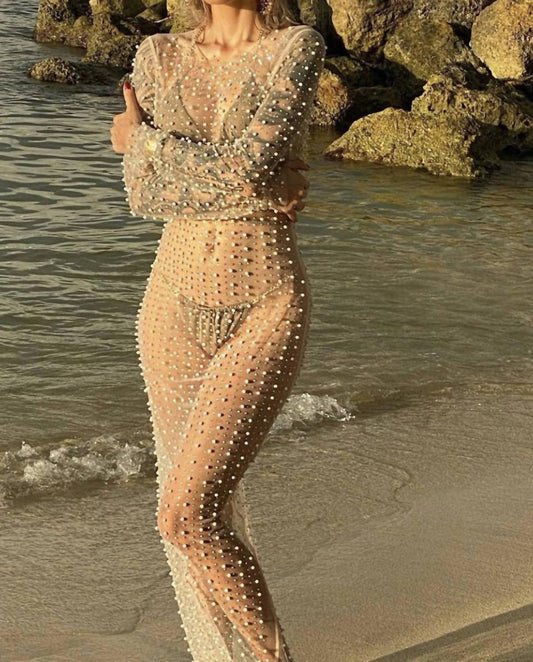 Wholesalesir - Sexy Hot Diamond Cover Up Mesh Dress