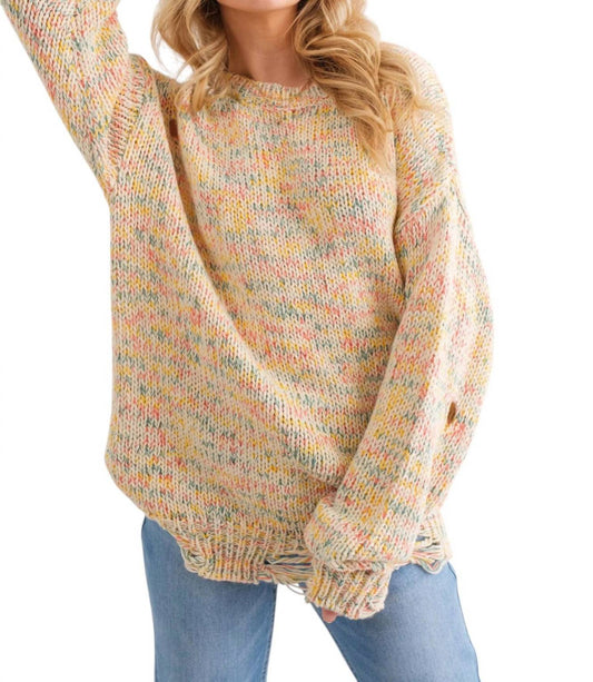 And The Why - Color Your World Distressed Sweater