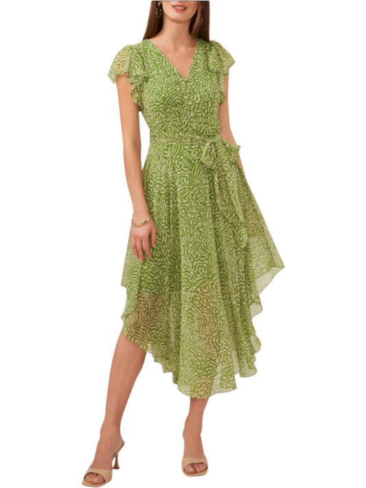 Vince Camuto - Maze Print Asymmetric Hem Midi Dress