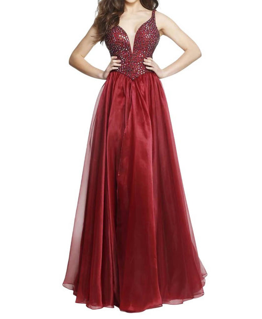 Sherri Hill - Deep V-Neck Prom Dress