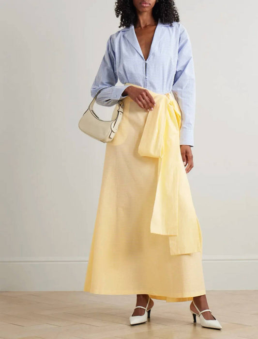 Bernadette - Striped Seersucker Maxi Dress