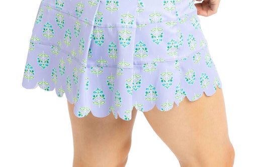 Karlie - Block Floral Scallop Kourt Skort