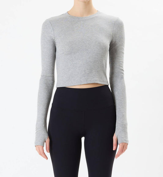 Splits59 - Louise Rib Long Sleeve Crop Top