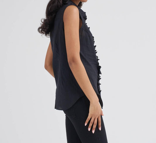 Smythe - Sleeveless Ruffle Trim Shirt