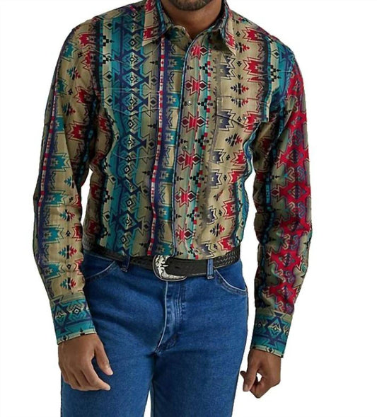 Wrangler - Hecotah Aztec Snap Shirt
