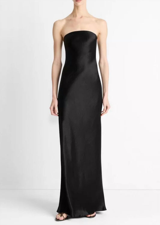 Vince - Satin Strapless Maxi Dress