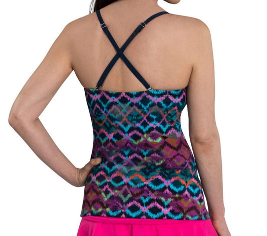 Dolfin - Morocco Printed Chlorine Resistant Tie Front Tankini Top