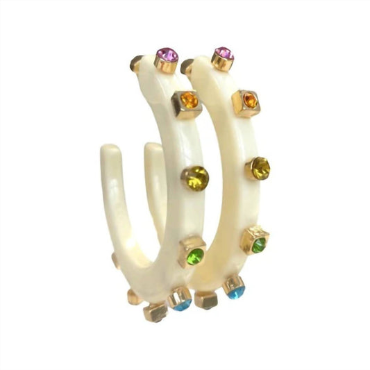 Smith & Co - Women's Large City Girl Jewel Hoop Earrings