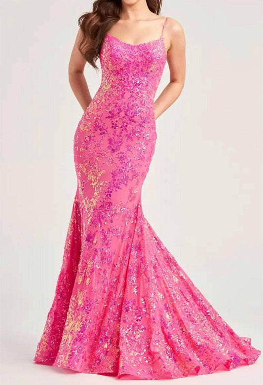 Ellie Wilde - Sequin Scoop Evening Dress