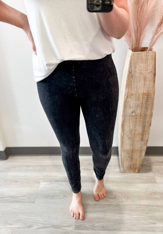 M.Rena - Garment Dyed High Waisted Leggings