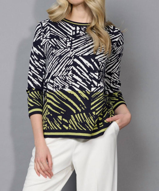 Picadilly - 3/4 Sleeve Abstract Printed Top