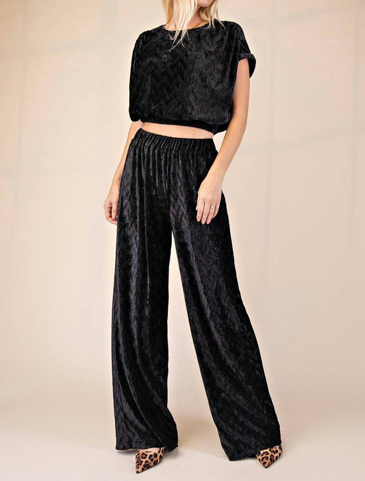 Glam - Ava Velvet Pleated Pants