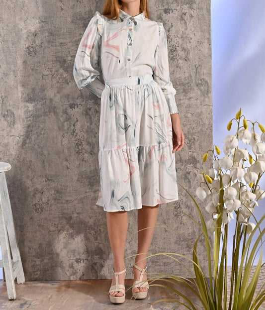 Roslyn - Swirl Print Skirt Set