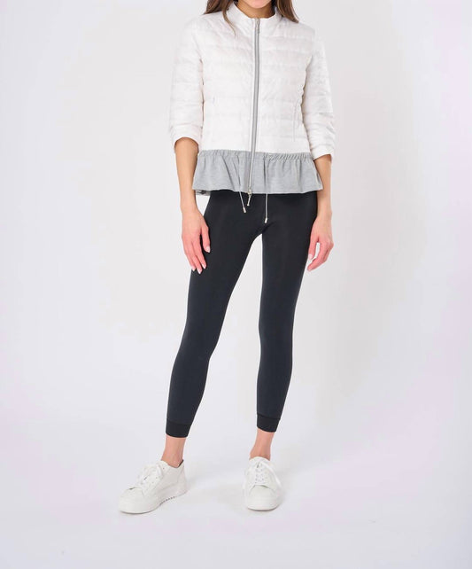 Anorak - Quilted Knit Peplum Puffer Jacket