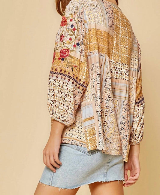 Andree By Unit - Embroidered Babydoll Top