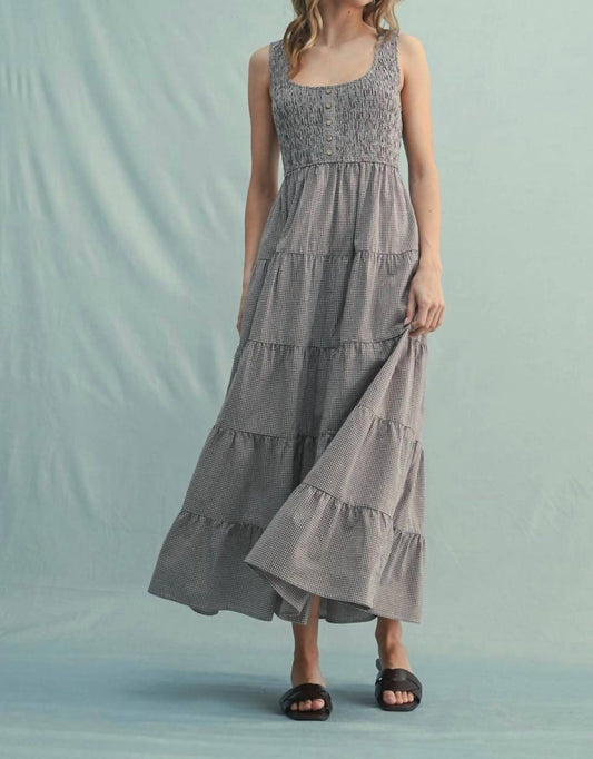 Wishlist - Plaid Tiered Midi Dress