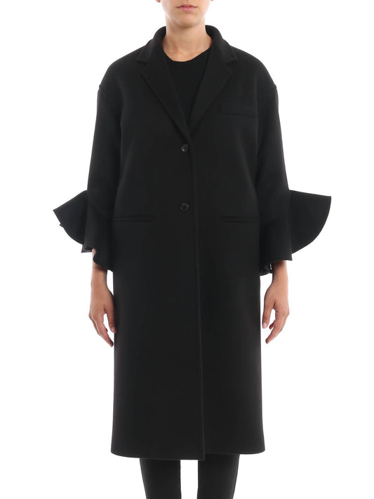 Valentino - Frill Sleeves Compact Drap Coat
