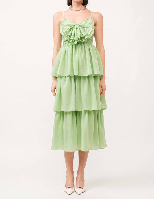 Sofie The Label - Strappy Tiered With Pleated Bow Dress
