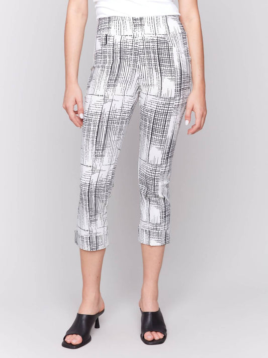 Charlie B - Geo Printed Pull On Capri Pant