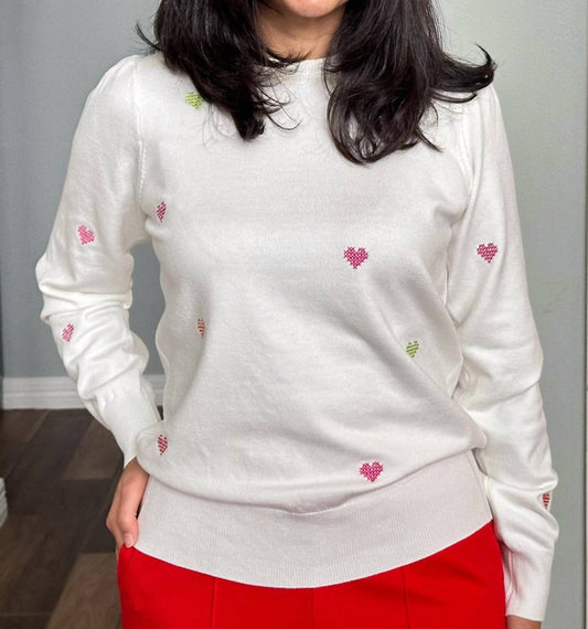 Fate - Cross-stitch Heart Pullover Sweater