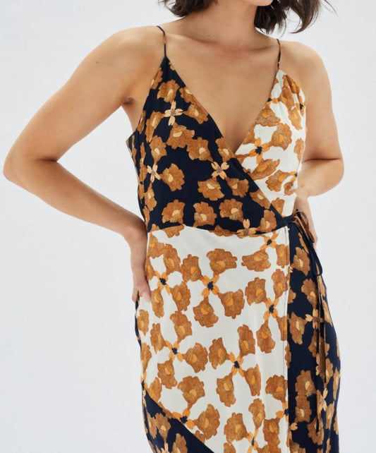 Nour Cami Wrap Midi Dress