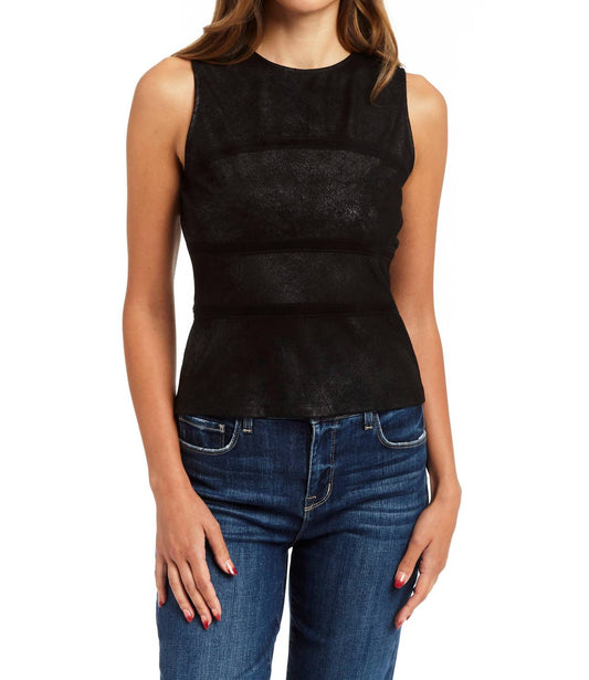Drew - Ash Seamed Faux Sudede Top