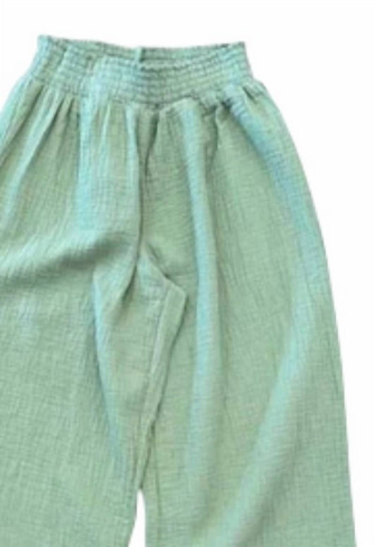 Bobi - Women's Smocked Waist Wide Leg Pants