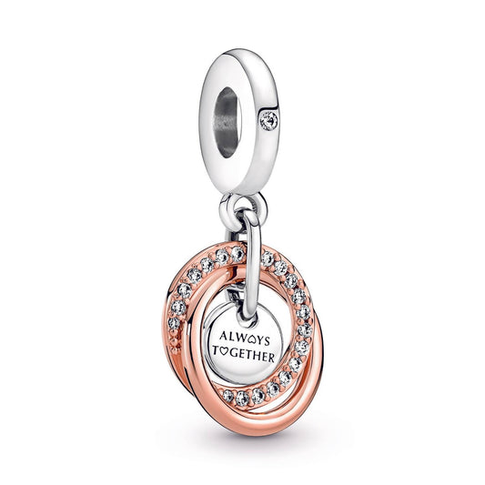 Pandora - Family Always Encircled Dangle Charm With Rose