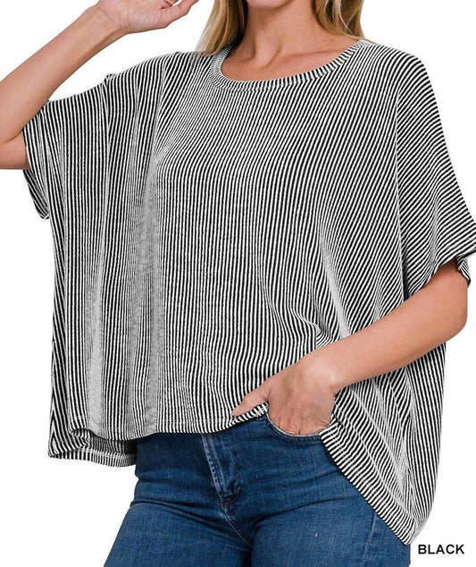 Zenana - Harper Ribbed Striped Top