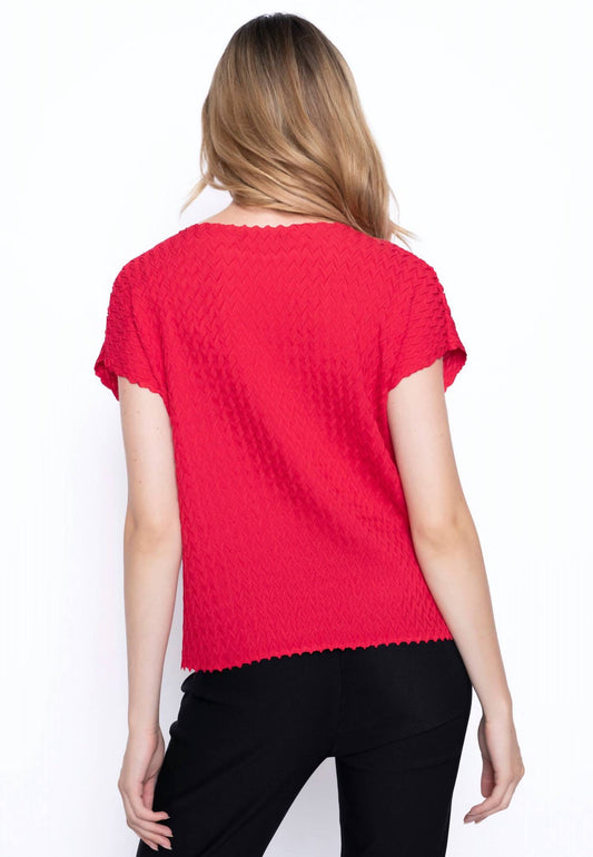 Picadilly - Short Sleeve Pleated Top