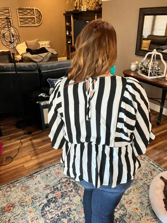 Andree By Unit - Striped Peplum Top