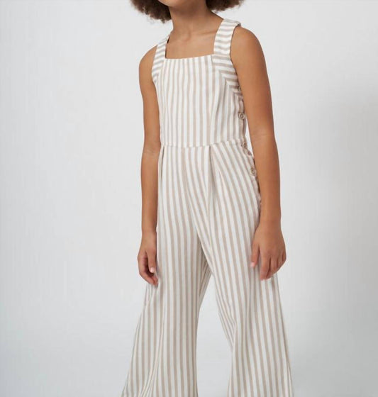 Mayoral - Girls Stripe Viscose Blend Jumpsuit