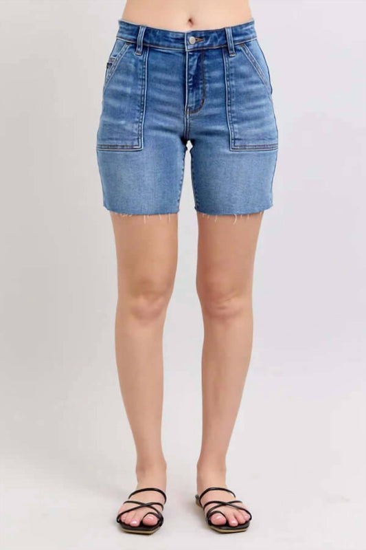 Judy Blue - Women's Cut Off Midi Shorts