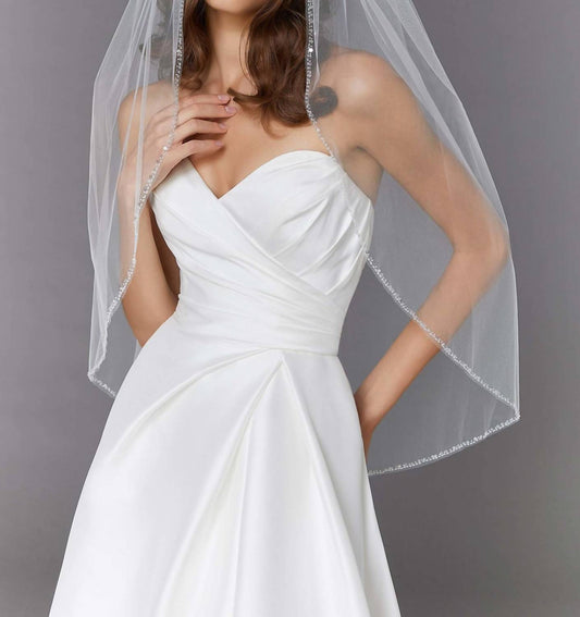 Morilee - Edged With Beads And Sequins Fingertip Length Wedding Veil