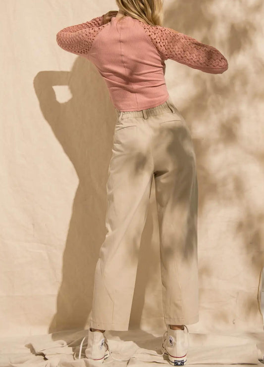 KATE STRAIGHT-LEG PLEATED PANTS