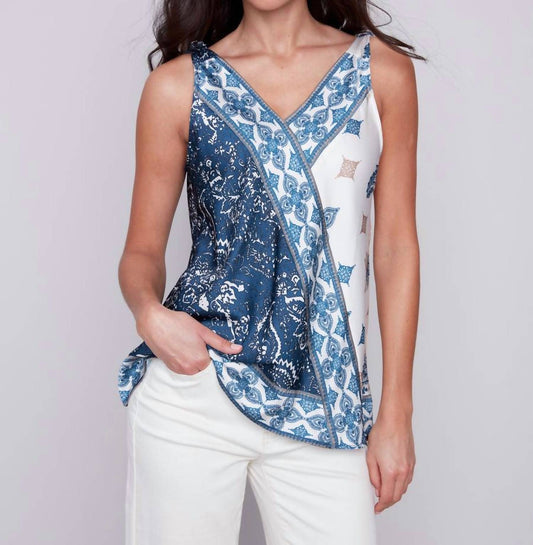Charlie B - V-neck Knot On Shoulder Top