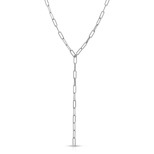 Eklexic - Women's Elongated Link Lariat Necklace