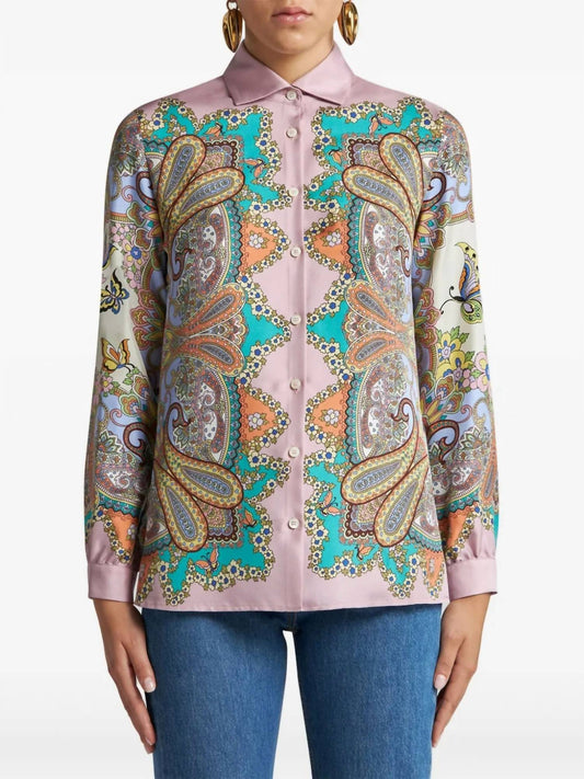 Etro - Charm Medallion Silk Twill Paisley Blouse