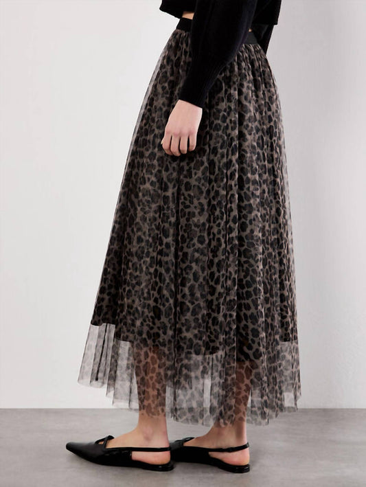 Apricot - Leopard Tulle Skirt