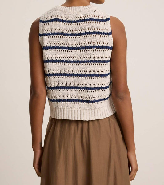 Velvet By Graham & Spencer - Calista Crochet Stitch Stripe Tank