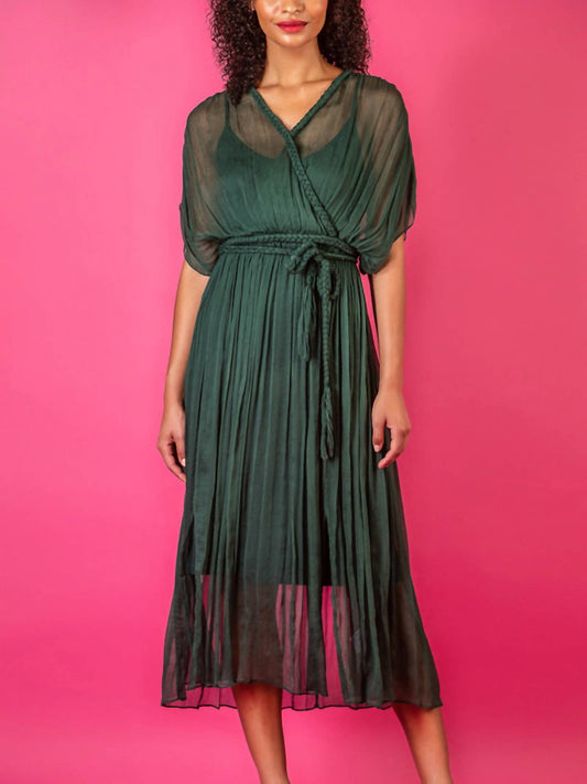 Jessie Liu - CRINKLE SILK DRESS WITH BRAIDED DETAIL