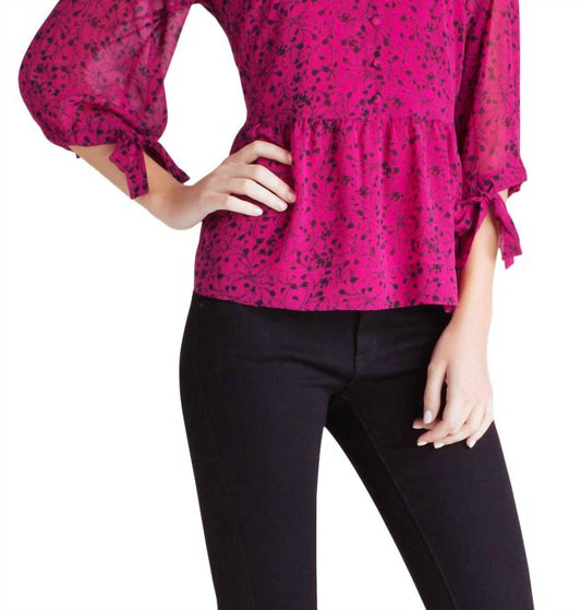 Kensie - Button Front V-Neck Long Sleeve Top