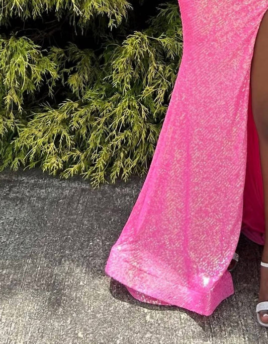 Ava Presley - Lace-up Back Sequin Fitted Gown