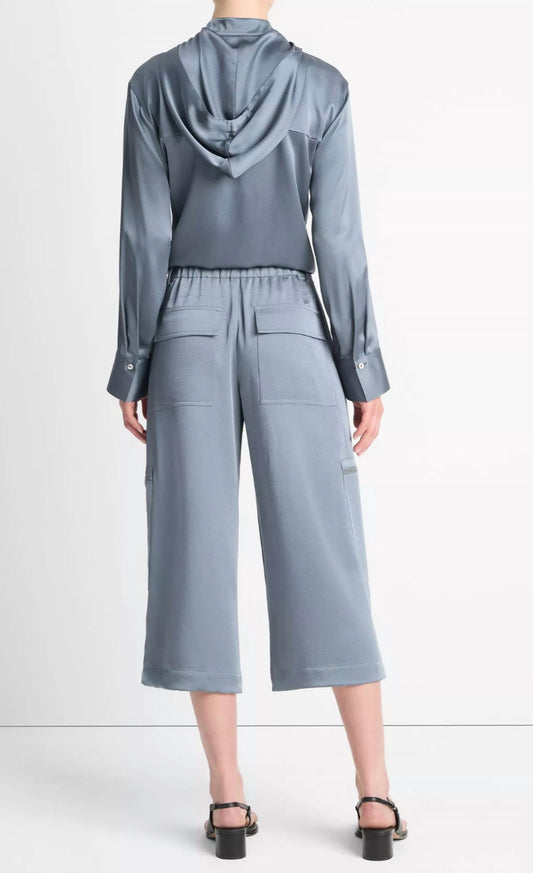 Vince - Low-rise Satin Parachute Crop Pant