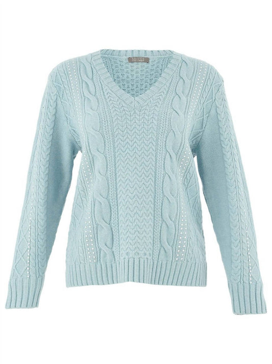 Dolcezza - Women's Embellished V-neck Sweater