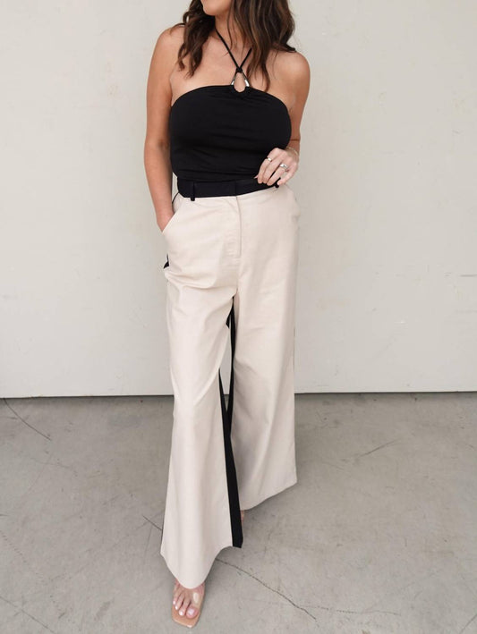 Endless Blu. - Color Block Linen Trouser