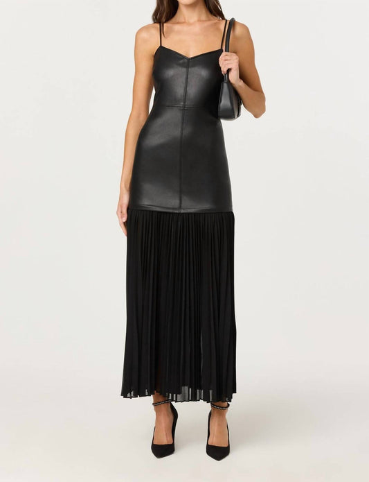 Astr - Lezith Faux Leather Maxi Dress