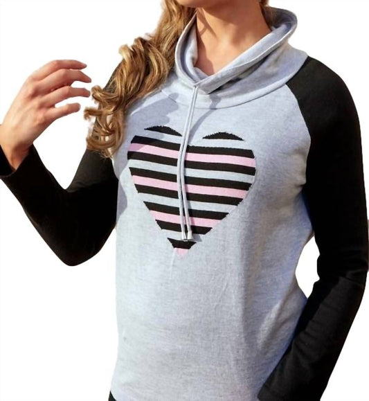 Drawstring with Heart Sweatshirt