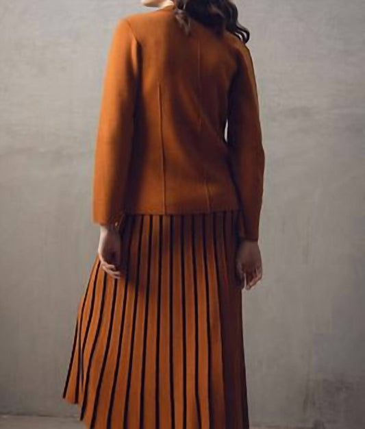 Marble - Pleated Knit Maxi Skirt