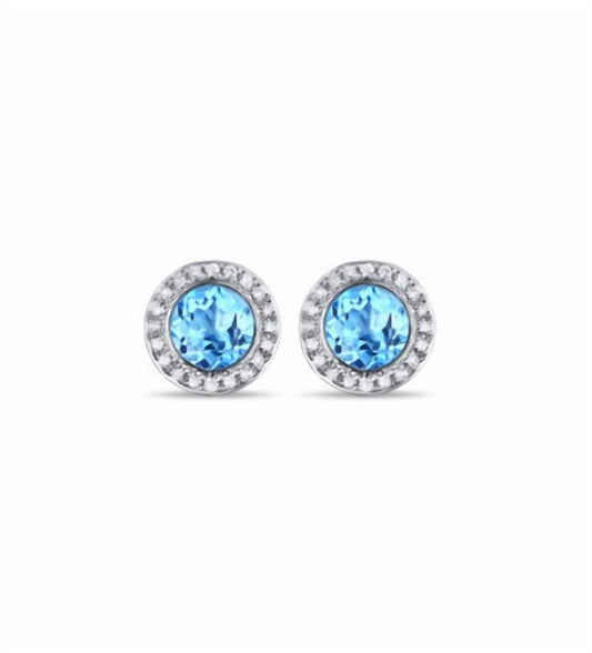 Diana M Jewels - 1.52 Cts Blue Topaz Stud Earrings